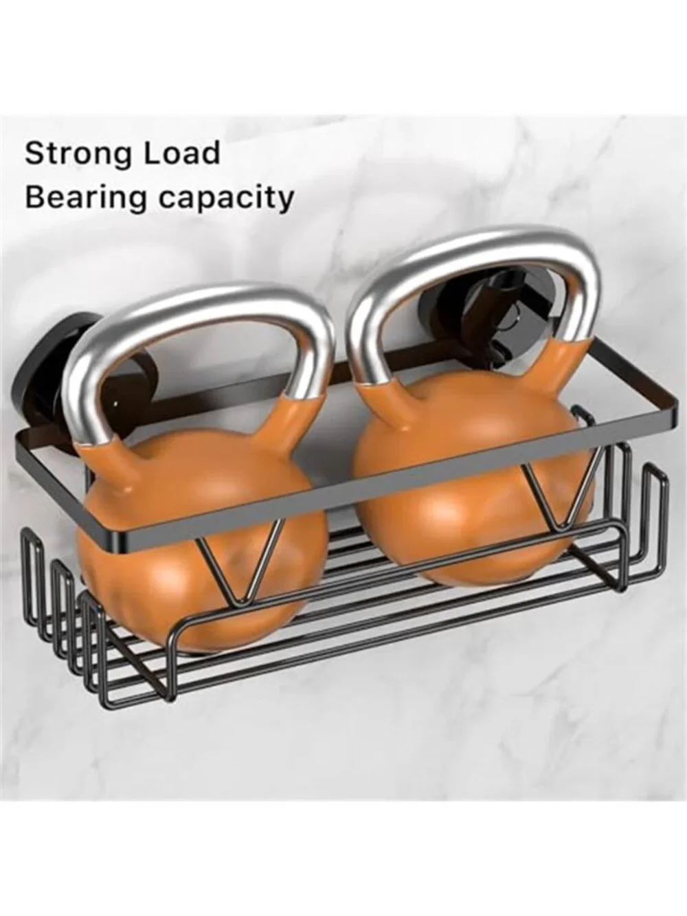 Suction Cup Shower Caddy Bathroom Organizer Rust Proof Wall Shelf No Drill Rack